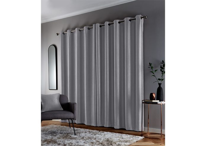 Goodwood Eyelet, Silver - Ready Made Curtains - Image 8